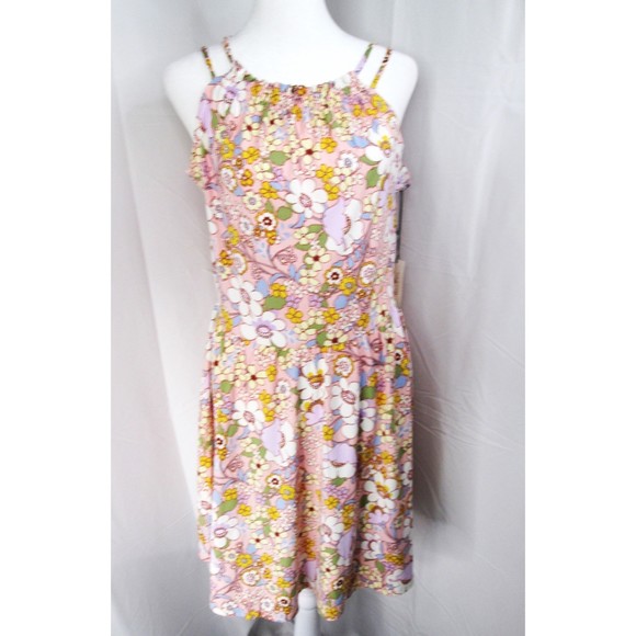 nine britton Dresses & Skirts - nine britton Pink Floral Dress Spaghetti Straps Polyester/Spandex M NWT (RK52)
